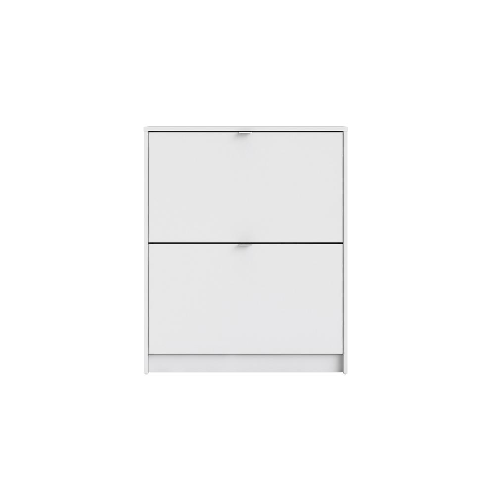 Bright white Start2Finish 2-drawer shoe cabinet with sleek design and ample storage space for organized footwear.