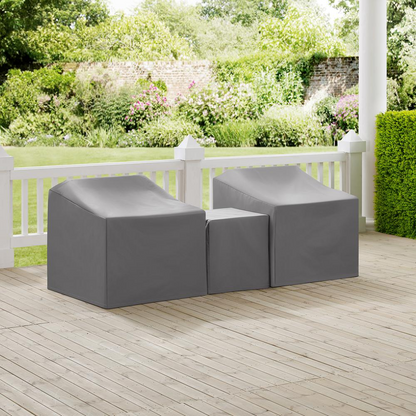 Start2Finish 3-piece outdoor furniture cover set with armchair covers and end table cover, made of durable weather-resistant material.