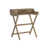 Start2Finish Coy Rustic Brown Folding Desk with wood grain surface and sturdy metal legs, shown partially folded for space-saving.