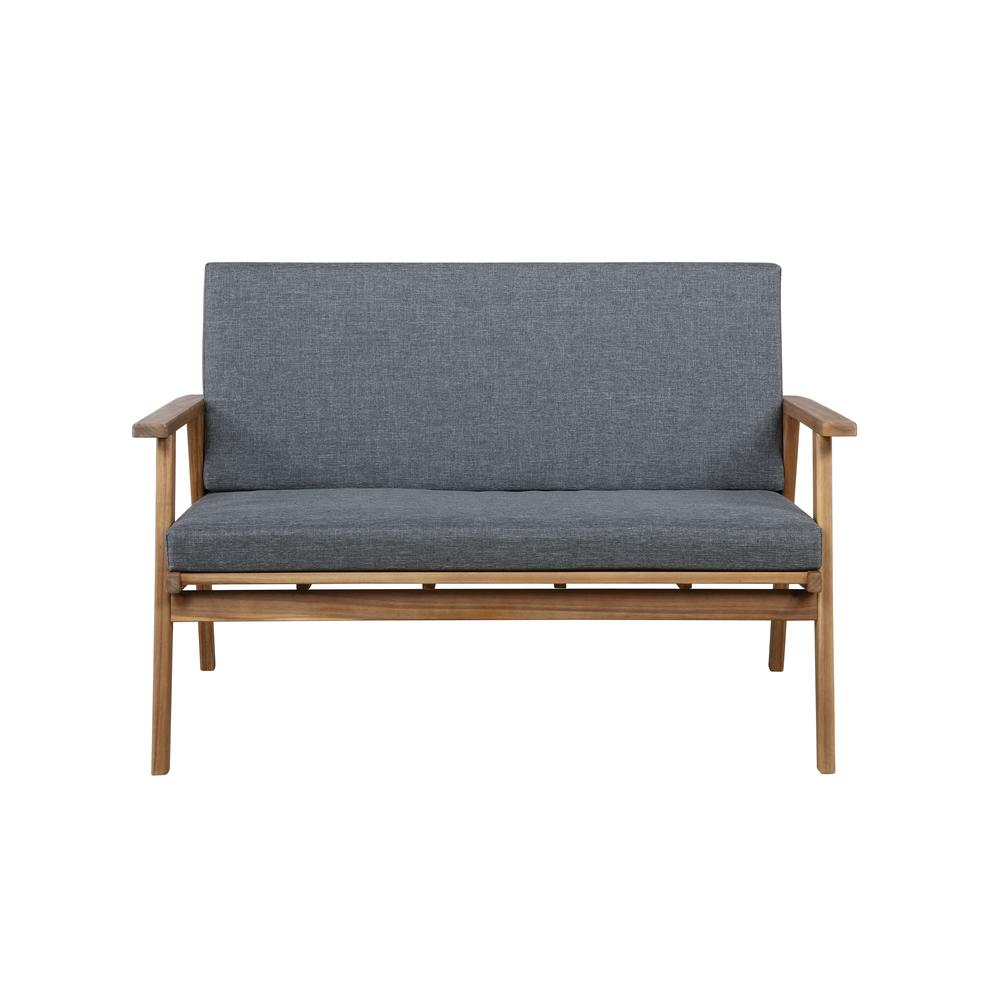 Start2Finish Cole outdoor 4-piece chat set with grey cushions, including sofa, chairs, and table for outdoor seating.