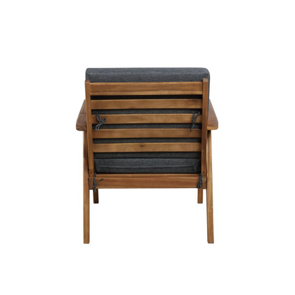 Start2Finish Cole outdoor 4-piece chat set with grey cushions, featuring comfortable armchairs and a matching coffee table.