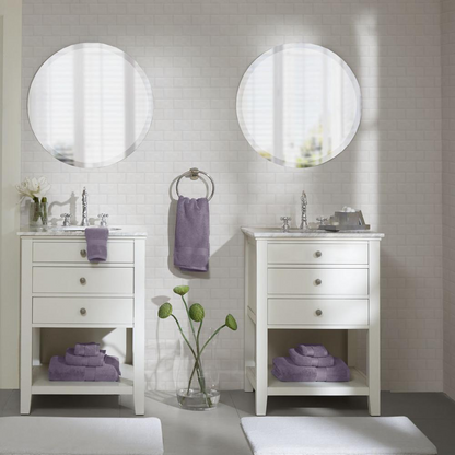 Start2Finish 100% cotton antimicrobial towel set showing eight plush, soft towels folded and stacked for bathroom use.