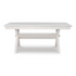 Turino distressed white dining table by Start2Finish, showcasing a rustic wood finish with sturdy legs and a spacious tabletop.