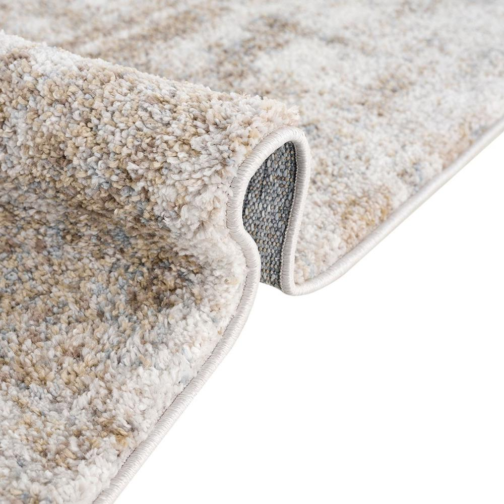 Cozy Shag Abstract Area Rug by Start2Finish featuring plush, textured shag with modern abstract design in neutral tones.