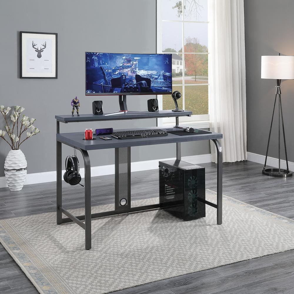 Start2Finish Reload 48-inch gaming desk with sleek black finish, spacious surface, and sturdy metal frame for gaming and work setups.