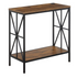 Tucson Starburst Chairside End Table by Start2Finish with barnwood and black finish, featuring a charging station and shelf.