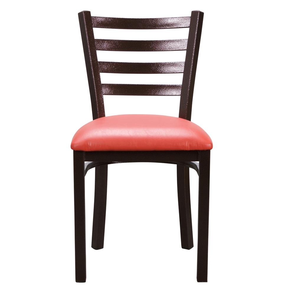 Pair of Start2Finish Baxter metal side chairs in red, set of 2, with sleek metal frames and comfortable seats.
