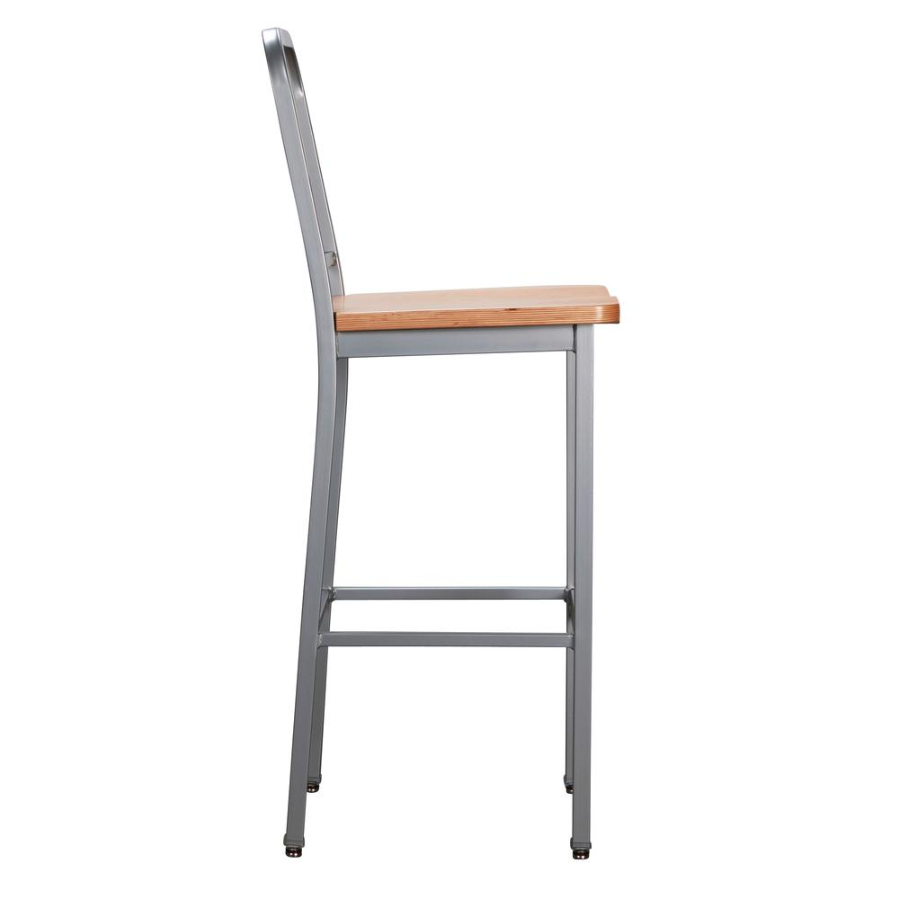 Set of two silver Frazier metal barstools by Start2Finish, featuring modern design and sturdy metal construction.