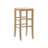 Pair of Gianna backless barstools by Start2Finish in natural wood finish, showing sleek design and sturdy legs.