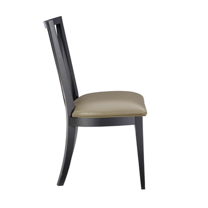 Start2Finish Bailey black chair with cushioned seat and backrest, modern design, and sturdy wooden legs.