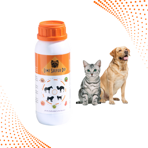 Lime Sulfur Dip – Concentrated Sulfur Solution for Itchy Skin, Mange, Ringworm & Dermatitis – Safe for Dogs, Cats, Puppies, Kittens, Horses, and Livestock