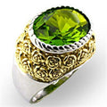 32804 - Reverse Two-Tone 925 Sterling Silver Ring with Synthetic