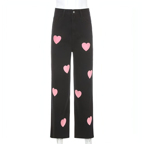 UrbanEase™ Fashionable love printed jeans women