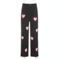 UrbanEase™ Fashionable love printed jeans women