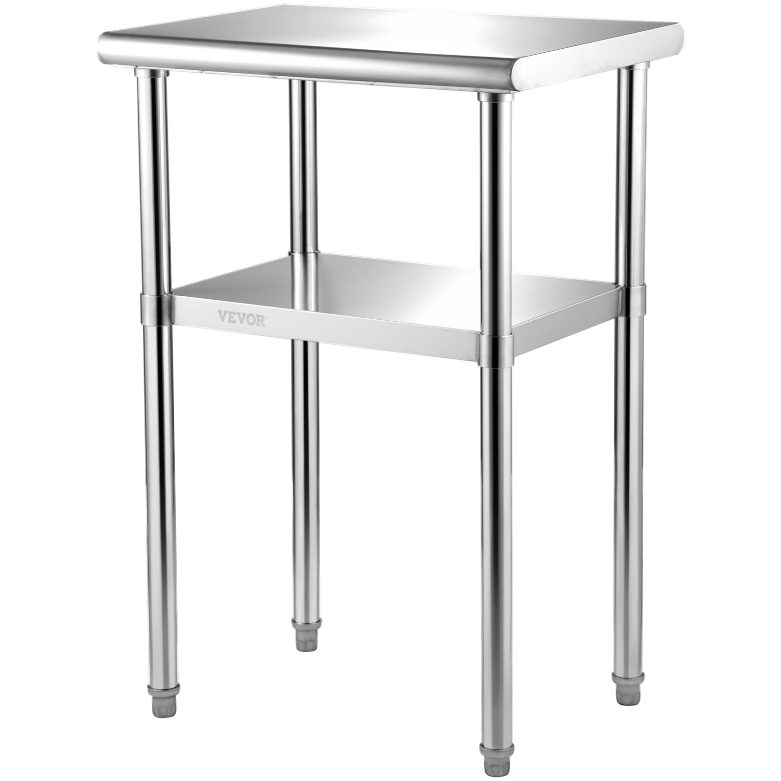 Start2Finish stainless steel prep table with adjustable undershelf, heavy-duty metal work surface, 24x18x36 inches for commercial kitchens.