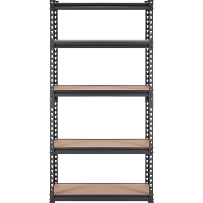 Start2Finish VEVOR 5-tier adjustable metal storage shelving unit, black heavy-duty garage and pantry organizer in 30" L x 12" W x 60" H