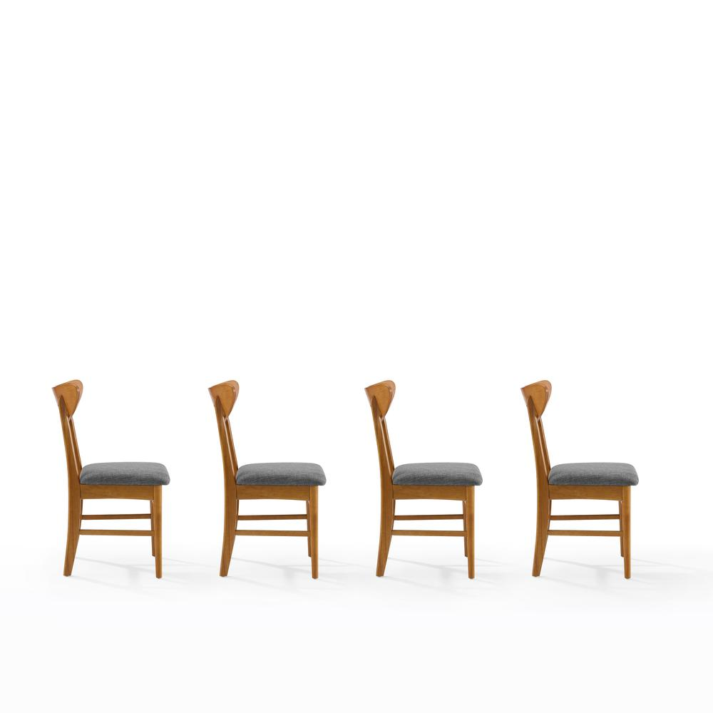 Set of four Landon wood dining chairs by Start2Finish, featuring classic wooden frames and comfortable upholstered seats.