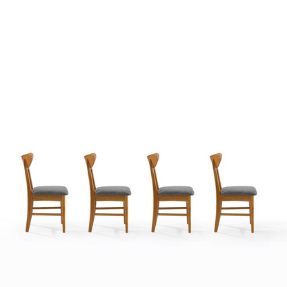 Set of four Landon wood dining chairs by Start2Finish, featuring classic wooden frames and comfortable upholstered seats.