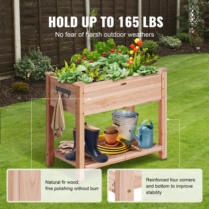 Start2Finish VEVOR raised garden bed with wooden planter box, elevated with legs for growing flowers, vegetables, or herbs outdoors.