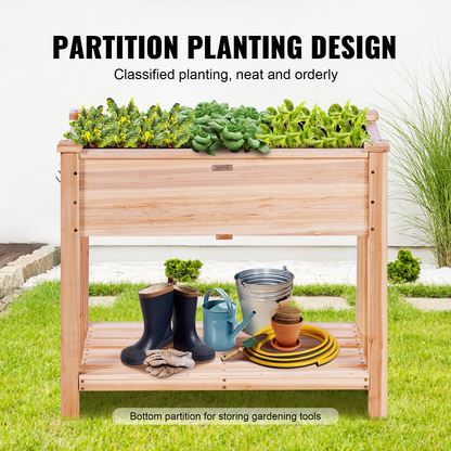 Start2Finish VEVOR raised garden bed with wooden planter box, elevated outdoor planter with legs for flowers, vegetables, herbs.
