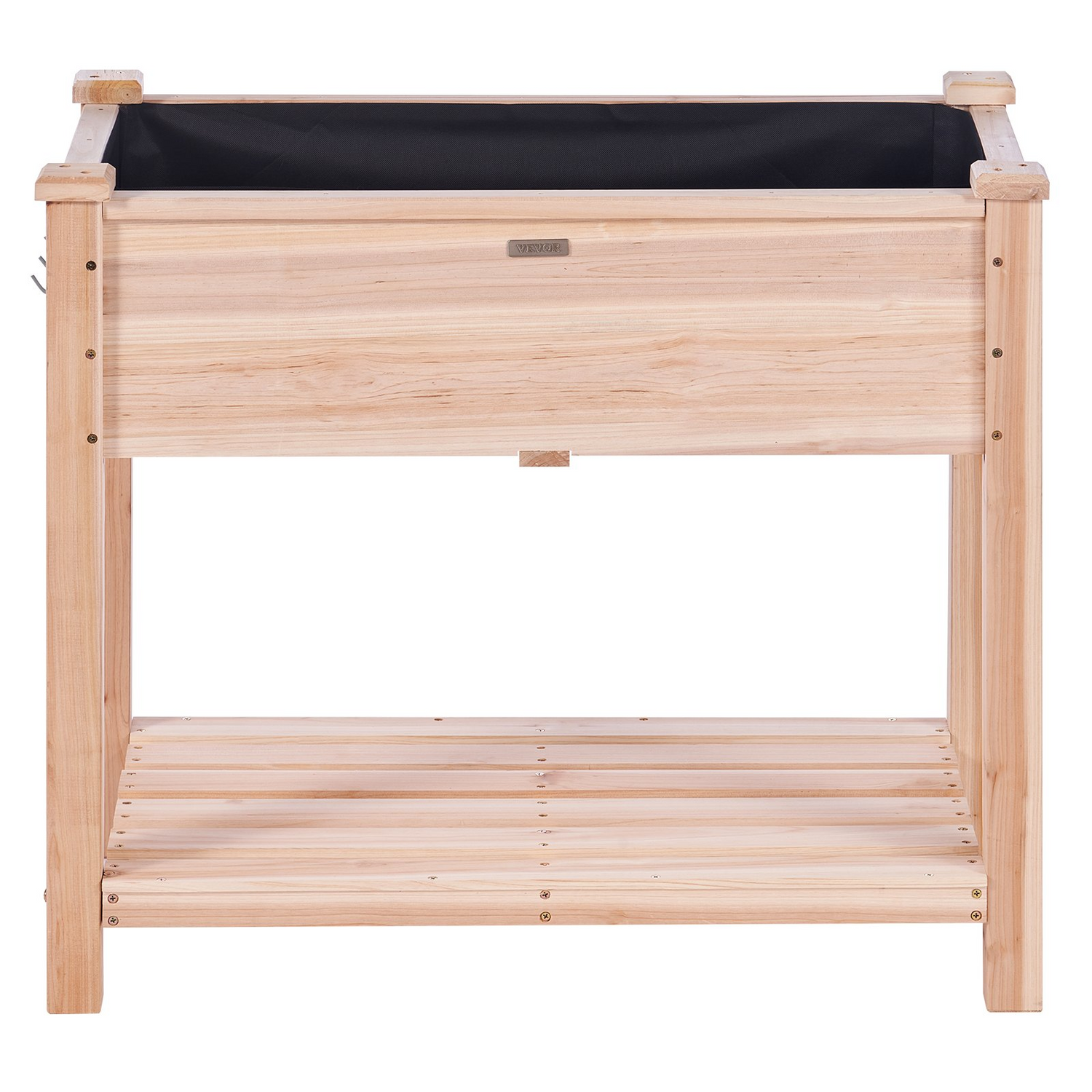 Start2Finish VEVOR raised garden bed, 34x18x30 inches wooden planter box with legs for outdoor flowers, vegetables, or herbs.