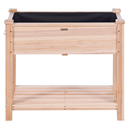 Start2Finish VEVOR raised garden bed, 34x18x30 inches wooden planter box with legs for outdoor flowers, vegetables, or herbs.