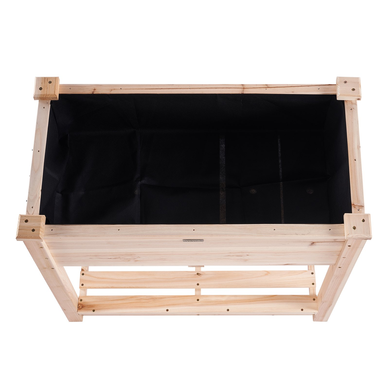 Start2Finish VEVOR raised garden bed, wooden planter box with legs, 34x18x30 inches for growing flowers, vegetables, or herbs outdoors.