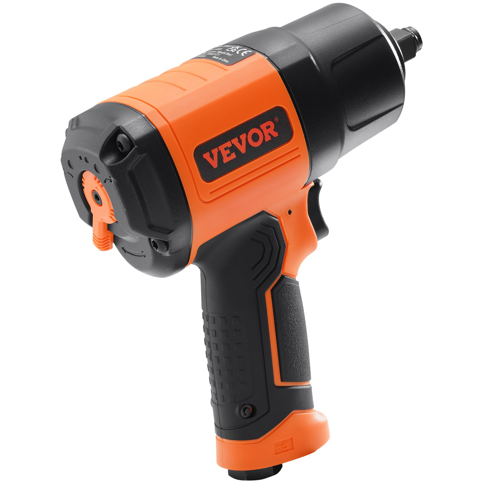 Start2Finish VEVOR 1/2-inch air impact wrench with high torque, lightweight design, and included 11-piece impact socket set in case.