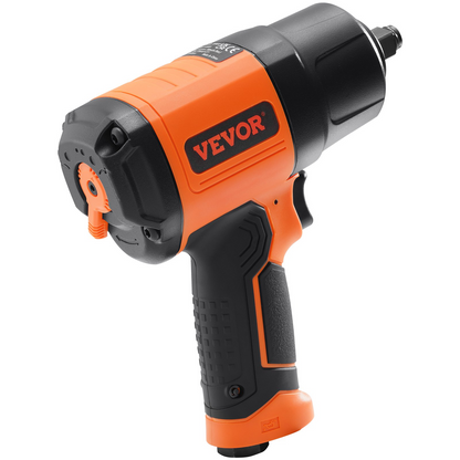 Start2Finish VEVOR 1/2-inch air impact wrench with high torque, lightweight design, and included 11-piece impact socket set in case.
