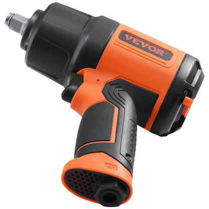 Start2Finish VEVOR 1/2-inch air impact wrench with high torque, impact socket set, and carrying case in a lightweight design.