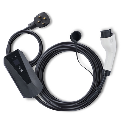 Start2Finish VEVOR Level 2 portable EV charger with 28 ft cable, NEMA 14-50P plug, adjustable current for home electric vehicle charging