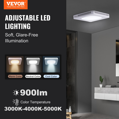 Start2Finish VEVOR bathroom exhaust fan with 110 CFM, low noise copper motor, energy-efficient ceiling ventilation for various ceilings.