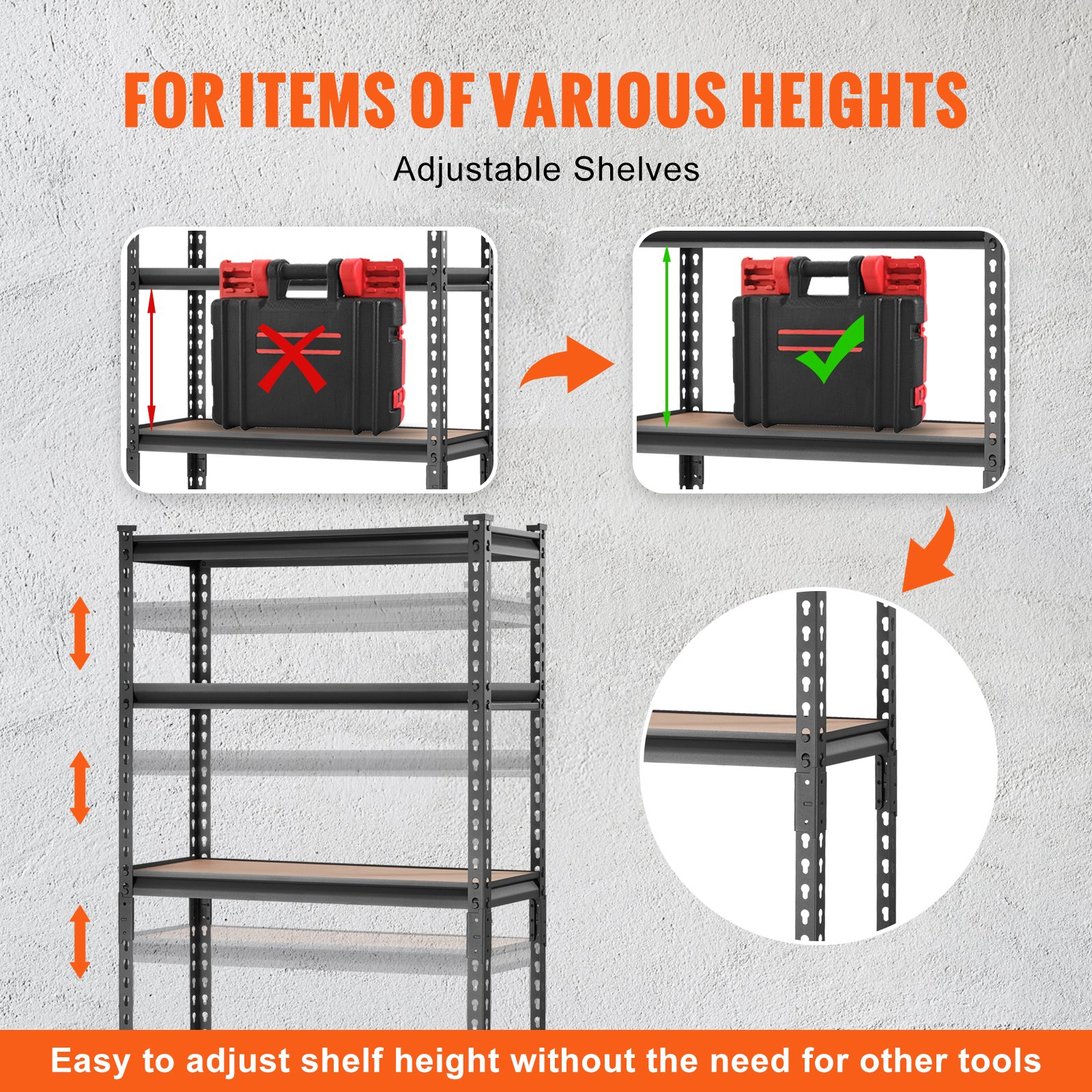 Start2Finish VEVOR 5-tier heavy-duty metal storage shelving unit in black, 30" x 12" x 60" for garage, pantry, or basement organization.
