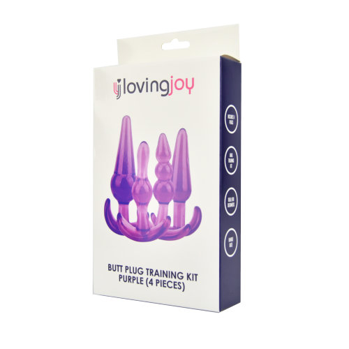 Start2Finish Loving Joy Butt Plug Training Kit in purple with multiple sizes for gentle anal training and pleasure.