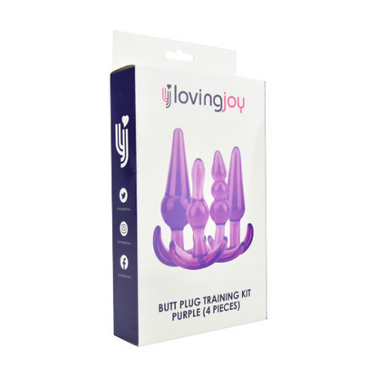 Start2Finish Loving Joy Butt Plug Training Kit in purple with multiple sizes for beginner anal training.
