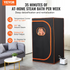 Start2Finish VEVOR portable steam sauna tent with floor mat, 1000W personal sauna blanket for home detox and heated body therapy.