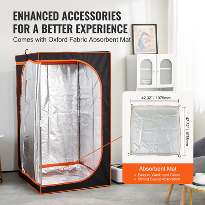 Start2Finish VEVOR portable steam sauna tent with foldable design, 1000W heater, remote control, and included floor mat for home spa use.