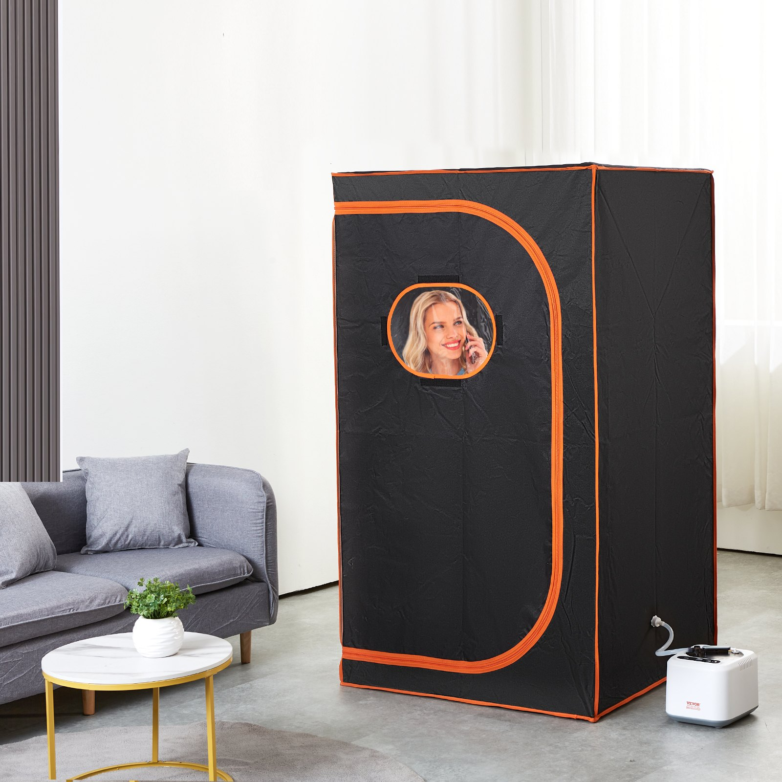 Start2Finish VEVOR portable steam sauna tent with floor mat, 1000W personal sauna blanket for home detox and soothing body therapy.