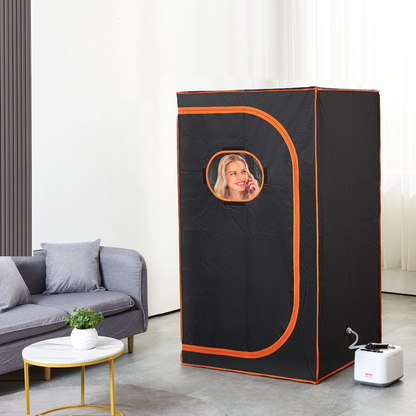 Start2Finish VEVOR portable steam sauna tent with floor mat, 1000W personal sauna blanket for home detox and soothing body therapy.