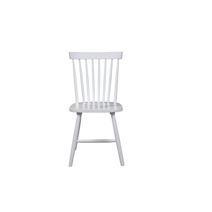 Set of 2 white Lyra side chairs by Start2Finish with sleek modern design and smooth curved backs.