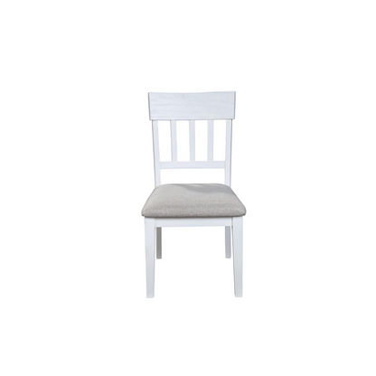 Set of 2 white Donham side chairs by Start2Finish with sleek modern design, featuring wooden legs and cushioned seats.