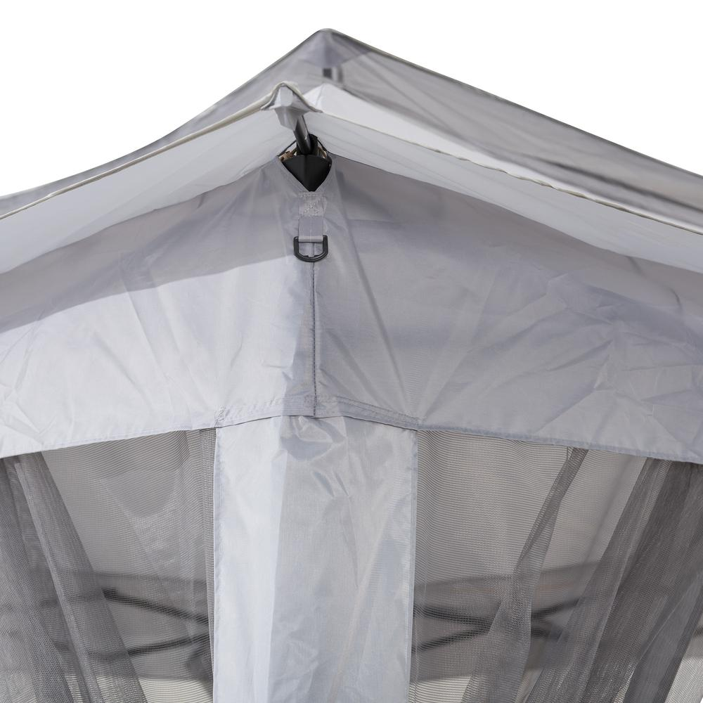 Gray 11 ft. x 11 ft. portable steel gazebo by Start2Finish with a sturdy pop-up design and a durable fabric canopy.