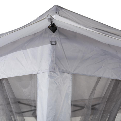 Gray 11 ft. x 11 ft. portable steel gazebo by Start2Finish with a sturdy pop-up design and a durable fabric canopy.