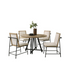Start2Finish Tate oak finish 47-inch round dining table set with cream upholstered chairs, modern wood dining furniture for kitchen or dining room.