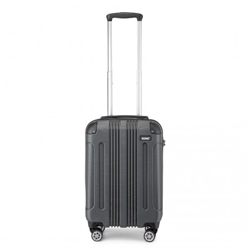 Grey Kono 19-inch ABS hard shell cabin suitcase by Start2Finish, lightweight, compact travel carry-on luggage with a sleek design.