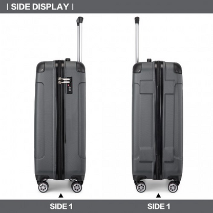 Start2Finish Kono 19-inch grey ABS hard shell carry-on suitcase with lightweight, compact design for travel and cabin luggage.