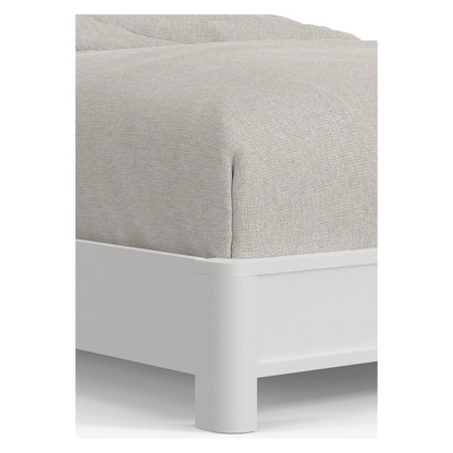 White Stapleton Queen Panel Bed by Start2Finish featuring a classic design with a sturdy frame and panel headboard.