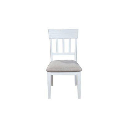 Set of two white Donham side chairs by Start2Finish, featuring modern design with sleek legs and comfortable seating.