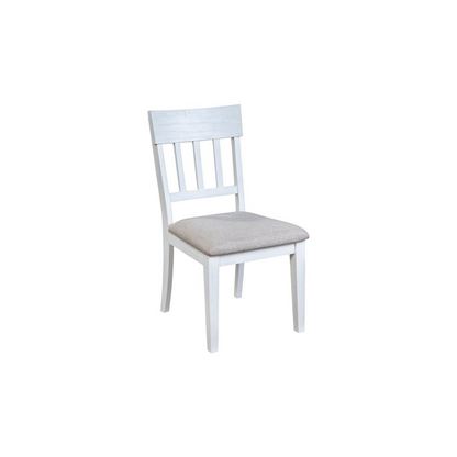 Set of 2 white Donham side chairs by Start2Finish featuring sleek modern design and sturdy wooden frames.