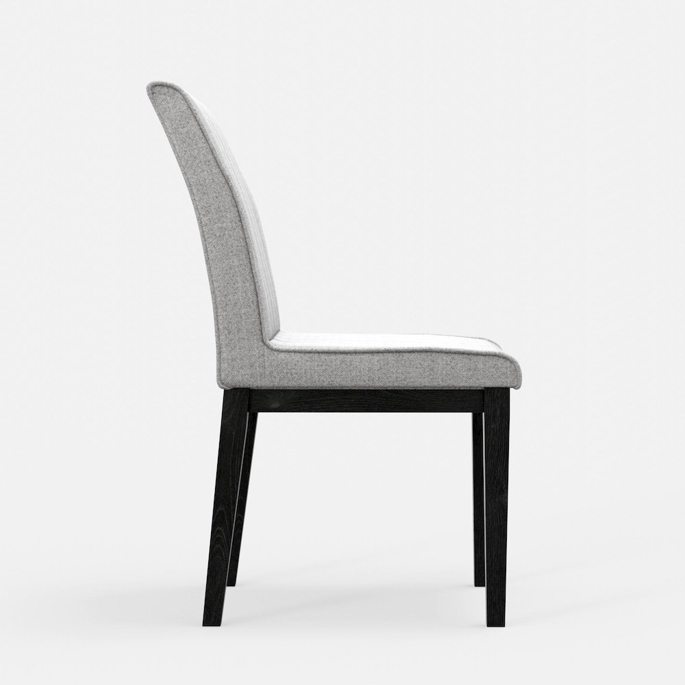 Set of two vintage black Cove Side Chairs by Start2Finish, showcasing sleek design and sturdy wooden construction.